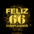 GIF animado para cumpleaños con el número 66 - feliz cumpleaños gif de fuegos artificiales