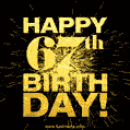 67th Birthday GIF. Best Fireworks Animated Image for 67 Year Olds.