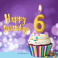 Happy Birthday - 6 Years Old Animated Card