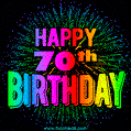 Wishing You A Happy 70th Birthday! Animated GIF Image.
