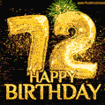 72nd Birthday Greeting Card - Amazing Bursts of Fireworks (GIF)