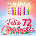 Cumpleaños de 72 - delicioso pastel de cumpleaños con velas