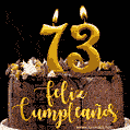 Felices 73 Años - Hermosa imagen de pastel de feliz cumpleaños