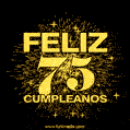 GIF animado para cumpleaños con el número 75 - feliz cumpleaños gif de fuegos artificiales