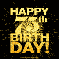 75th Birthday GIF. Best Fireworks Animated Image for 75 Year Olds.