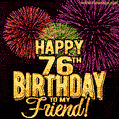 Happy 76th Birthday for Friend Amazing Fireworks GIF