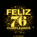 GIF animado para cumpleaños con el número 76 - feliz cumpleaños gif de fuegos artificiales