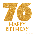 Gold Glitter 76th Birthday GIF