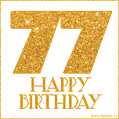 Gold Glitter 77th Birthday GIF