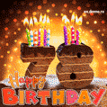 78th Birthday Card - Chocolate Cake and Candles