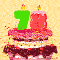 Hand Drawn 78th Birthday Cake Greeting Card (Animated Loop GIF)