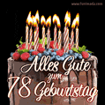 Alles Gute zum 78. Geburtstag Schokoladenkuchen GIF