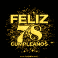 GIF animado para cumpleaños con el número 78 - feliz cumpleaños gif de fuegos artificiales
