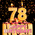 Happy 78th Birthday Cake GIF and Video with sound free download