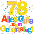 Festliches und farbenfrohes GIF-Bild zum 78. Geburtstag.