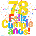 Imagen GIF festiva y colorida de feliz cumpleaños número 78