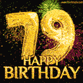 79th Birthday Greeting Card - Amazing Bursts of Fireworks (GIF)