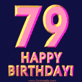 Happy 79th Birthday Cool 3D Text Animation GIF
