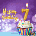 Happy Birthday - 7 Years Old Animated Card