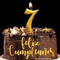 Felices 7 Años - Hermosa imagen de pastel de feliz cumpleaños