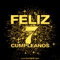 GIF animado para cumpleaños con el número 7 - feliz cumpleaños gif de fuegos artificiales
