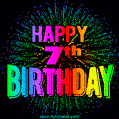 Wishing You A Happy 7th Birthday! Animated GIF Image.