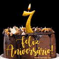 Feliz aniversário de 7 anos - lindo bolo de feliz aniversário