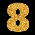 Number 8 Gold Glitter GIF