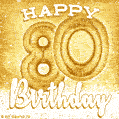 Download & Send Cute Balloons Happy 80th Birthday Card for Free