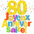 Image GIF festive et colorée de joyeux anniversaire 80 ans