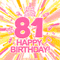 Congratulations on your 81st birthday! Happy 81st birthday GIF, free download.