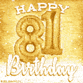 Download & Send Cute Balloons Happy 81st Birthday Card for Free