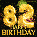 82nd Birthday Greeting Card - Amazing Bursts of Fireworks (GIF)