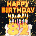 Happy 82nd Birthday Cake GIF, Free Download