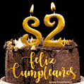 Felices 82 Años - Hermosa imagen de pastel de feliz cumpleaños