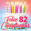 Cumpleaños de 82 - delicioso pastel de cumpleaños con velas