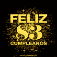 GIF animado para cumpleaños con el número 83 - feliz cumpleaños gif de fuegos artificiales