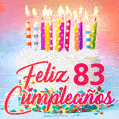 Cumpleaños de 83 - delicioso pastel de cumpleaños con velas