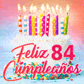 Cumpleaños de 84 - delicioso pastel de cumpleaños con velas