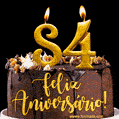 Feliz aniversário de 84 anos - lindo bolo de feliz aniversário