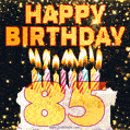 Happy 85th Birthday Cake GIF, Free Download