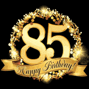 Happy 85th Birthday Anniversary Card, Gold Glitter and Sparkles