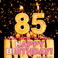 Happy 85th Birthday Cake GIF and Video with sound free download