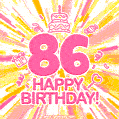 Congratulations on your 86th birthday! Happy 86th birthday GIF, free download.