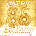 Download & Send Cute Balloons Happy 86th Birthday Card for Free