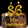 Feliz aniversário de 86 anos - lindo bolo de feliz aniversário