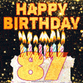 Happy 87th Birthday Cake GIF, Free Download