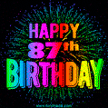 Wishing You A Happy 87th Birthday! Animated GIF Image.