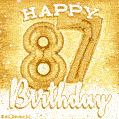 Download & Send Cute Balloons Happy 87th Birthday Card for Free