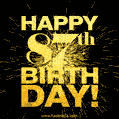 87th Birthday GIF. Best Fireworks Animated Image for 87 Year Olds.